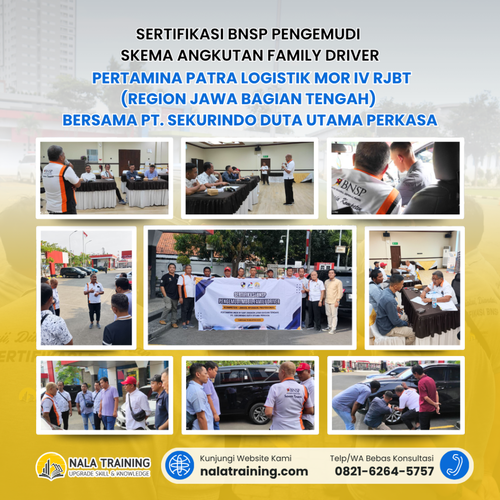 Sertifikasi BNSP Pengemudi SKEMA Angkutan Family Driver Pertamina Patra Logistik MOR IV RJBT (Region Jawa Bagian Tengah) bersama PT. Sekurindo Duta Utama Perkasa
