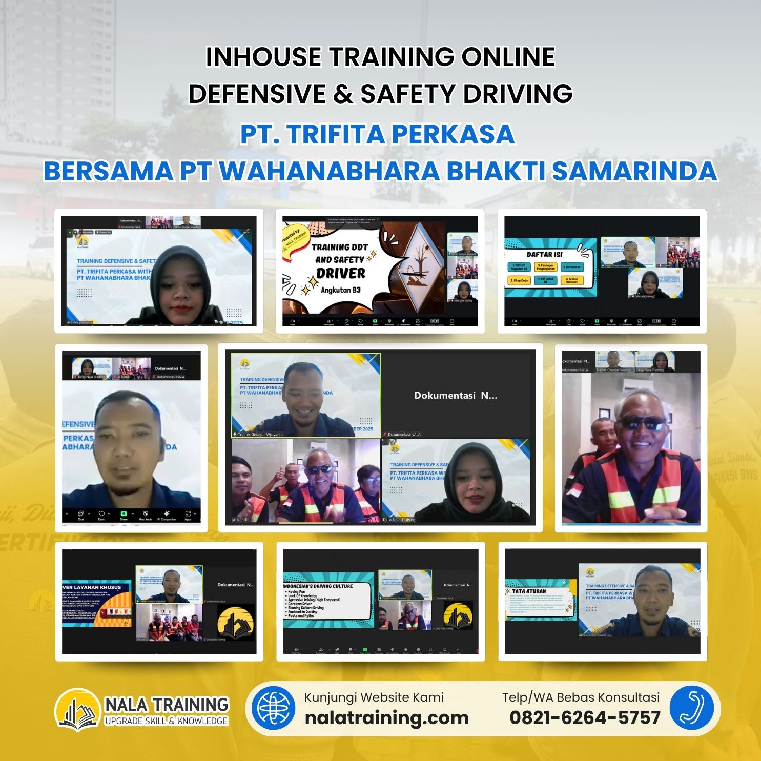 Inhouse Training Online Defensive & Safety Driving PT. Trifita Perkasa Bersama PT Wahanabhara Bhakti Samarinda