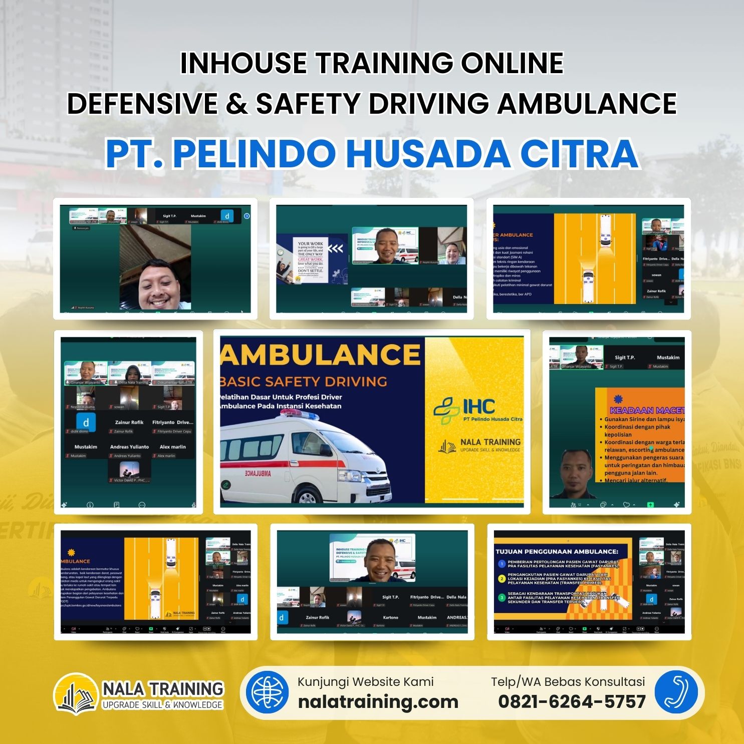 Inhouse Training Online Defensive & Safety Driving Ambulance PT. Pelindo Husada Citra