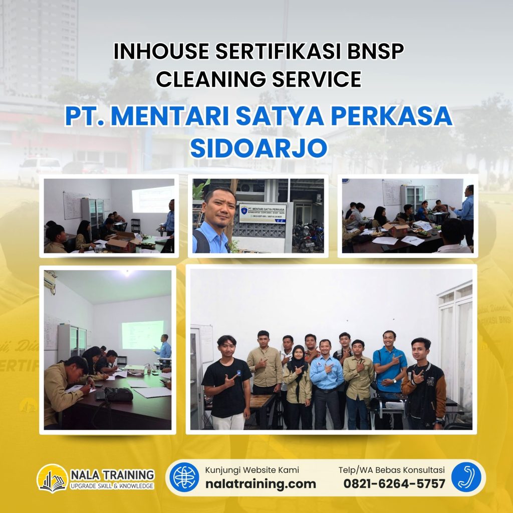 Inhouse Sertifikasi BNSP Cleaning Service PT. Mentari Satya Perkasa Sidoarjo