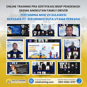 Online Training PRA Sertifikasi BNSP Pengemudi SKEMA Angkutan Family Driver Pertamina MOR VII Sulawesi bersama PT. Sekurindo Duta Utama Perkasa