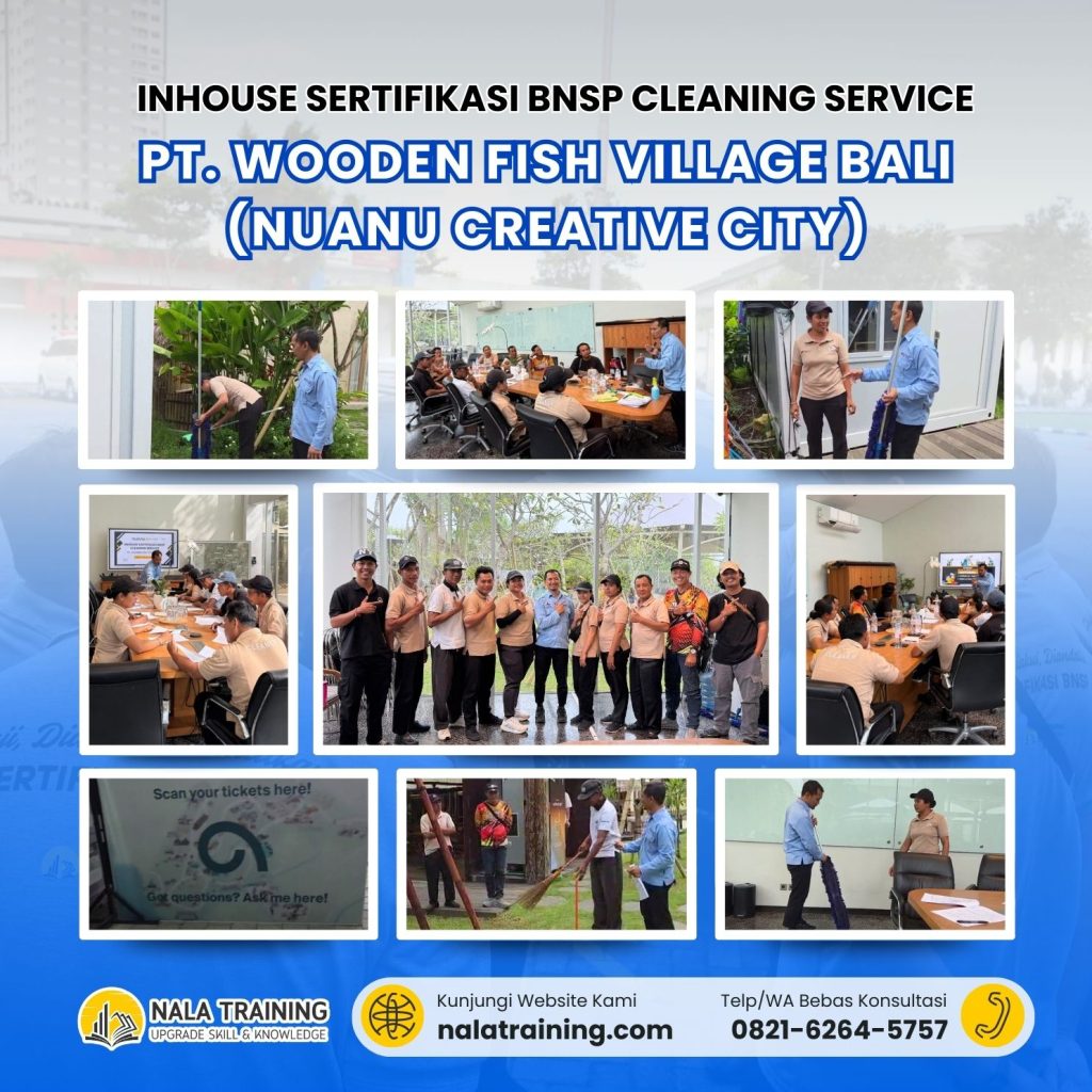 Inhouse Sertifikasi BNSP Cleaning Service PT. Wooden Fish Village Bali (Nuanu Creative City)