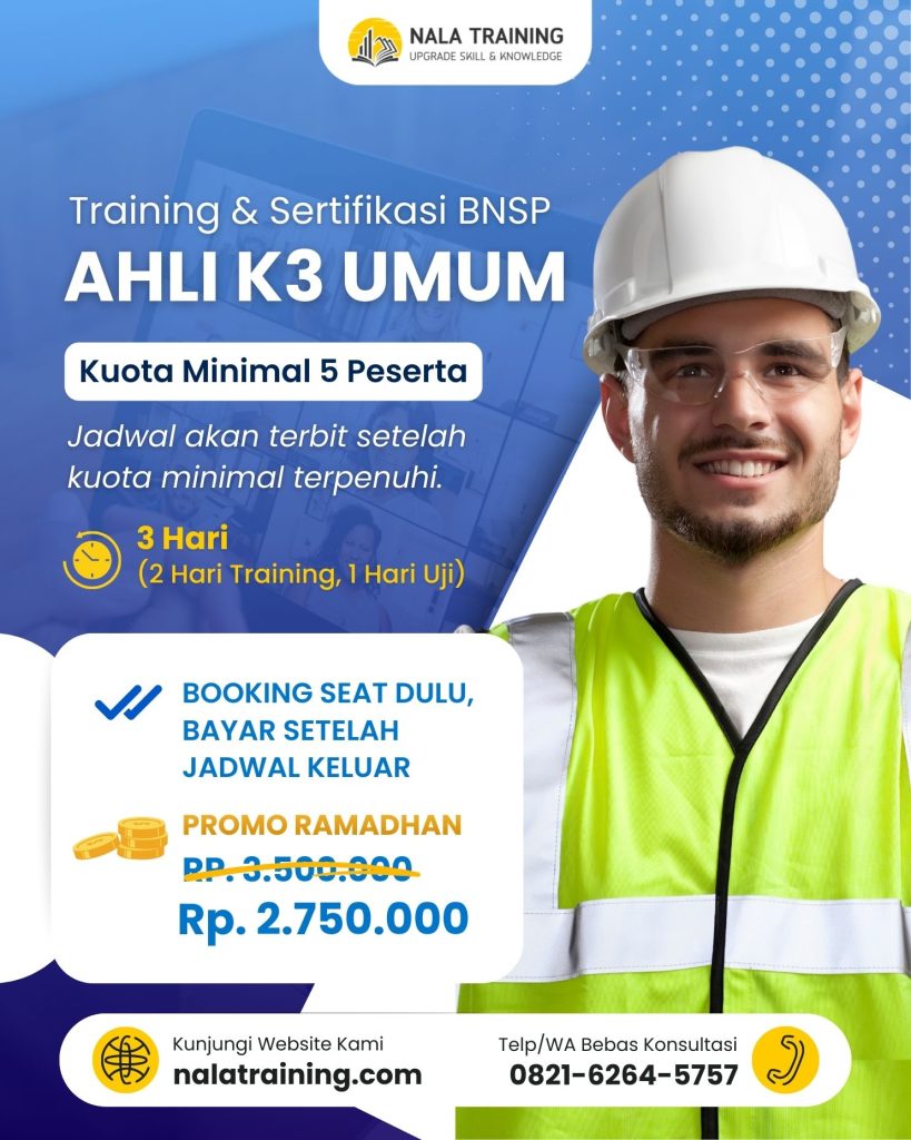Promo Training & Sertifikasi BNSP Ahli K3 Umum