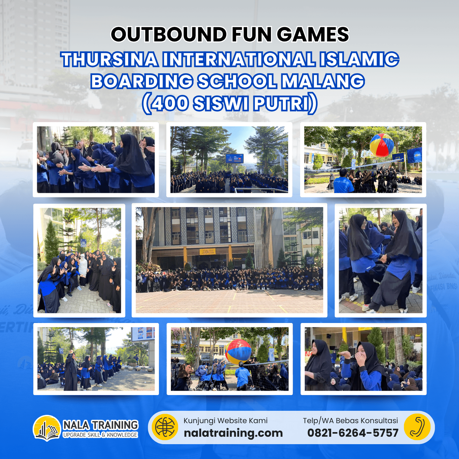 Outbound Fun Games Thursina International Islamic Boarding School Malang (400 siswi putri)