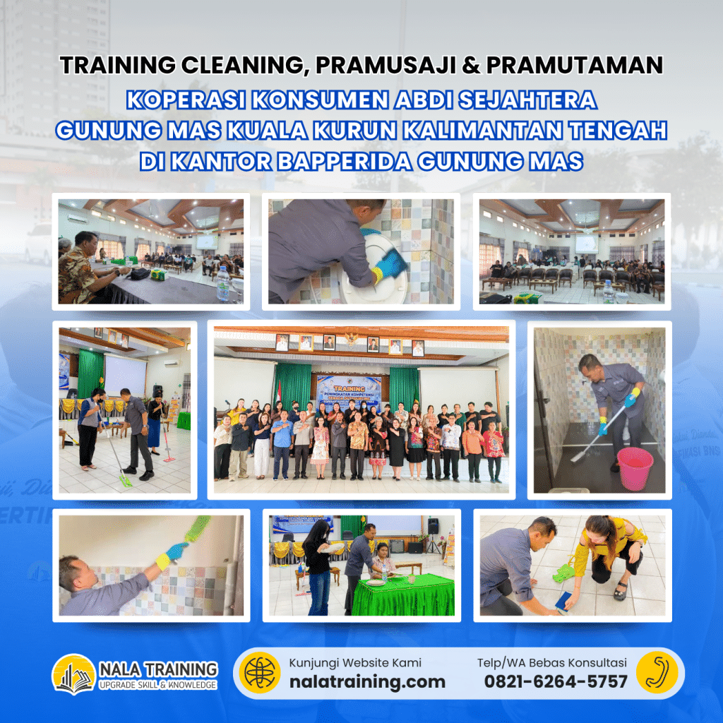 Training Cleaning, PramuSaji & PramuTaman Koperasi Konsumen Abdi Sejahtera Gunung Mas Kuala Kurun Kalimantan Tengah di Kantor Bapperida Gunung Mas