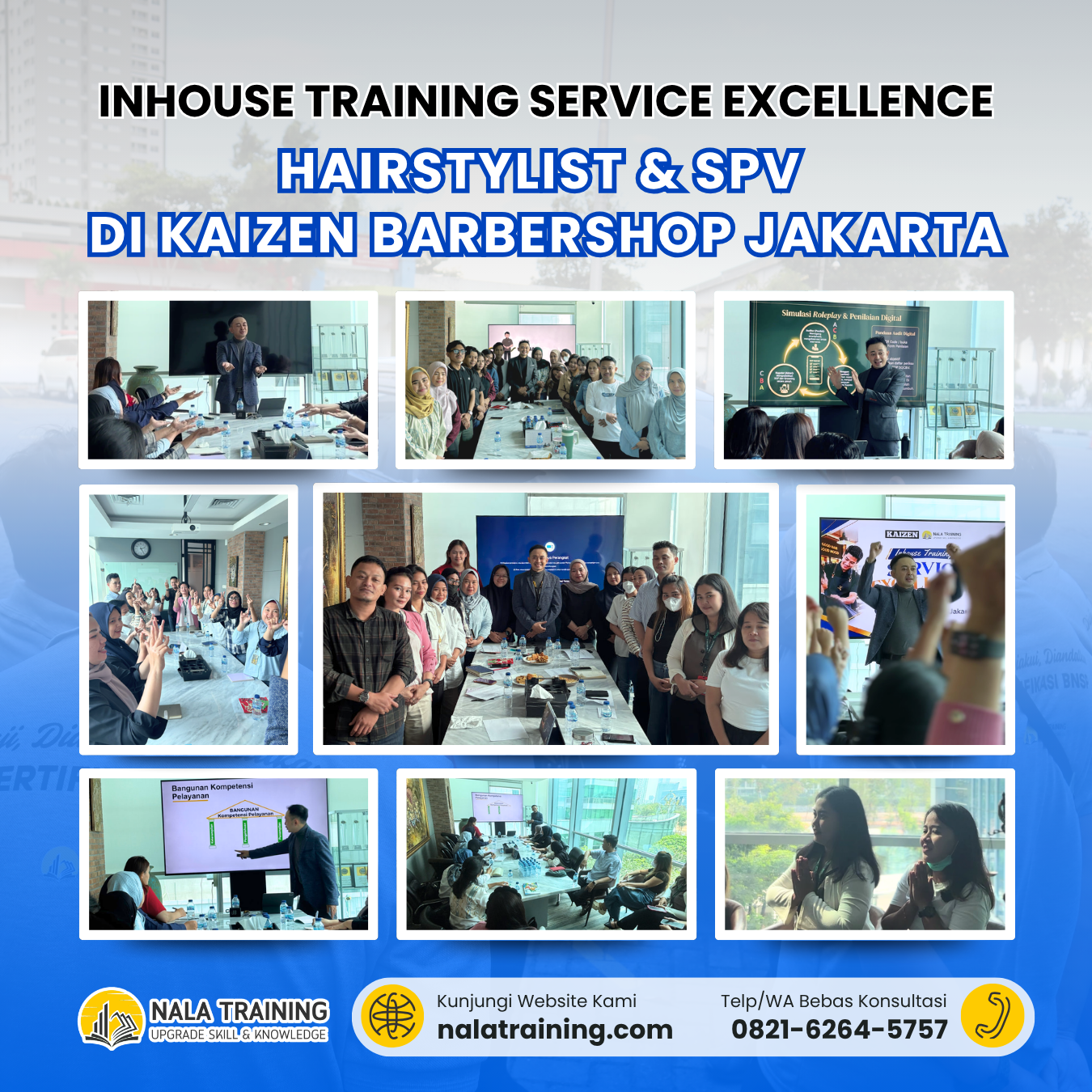 Inhouse Training Service Excellence hairstylist & spv di Kaizen Barbershop Jakarta