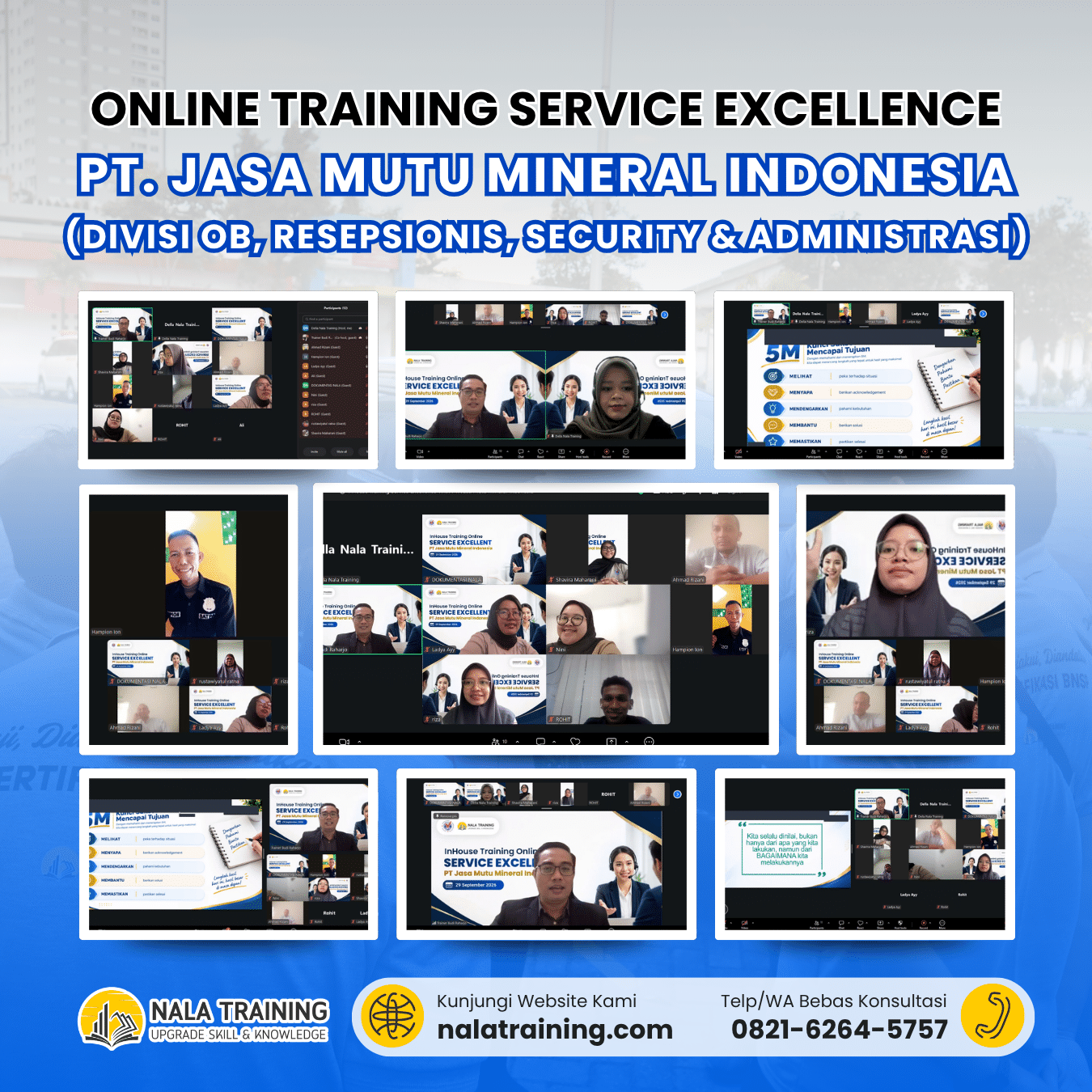 Online Training Service Excellence PT. Jasa Mutu Mineral Indonesia